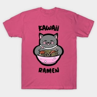 RAMEN Life Kawaii Cat Eating Ramen Noodles T-Shirt